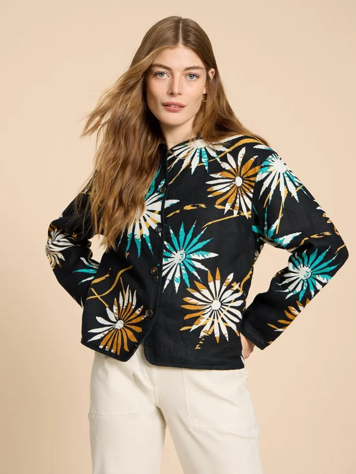 White Stuff COATS and JACKETS Adele Reversible Linen Jacket Black Print 8211 Women White Stuff COATS and JACKETS Adele Reversible Linen Jacket Black Print 8211 Women