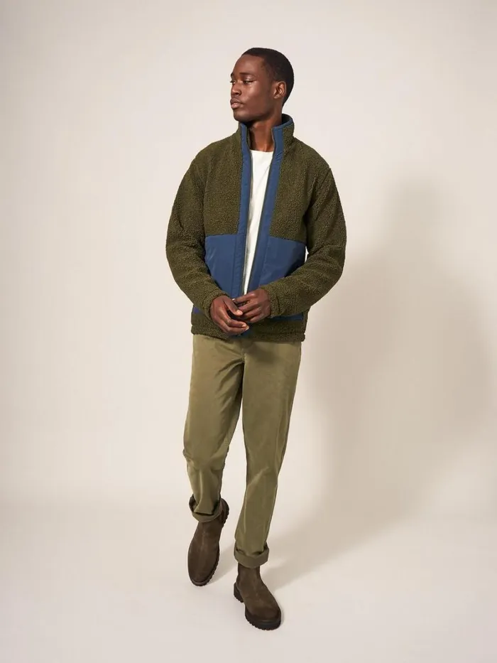 White Stuff COATS and JACKETS Borg Fleece Zip Through Jacket Khaki Green 8211 Men White Stuff COATS and JACKETS Borg Fleece Zip Through Jacket Khaki Green 8211 Men