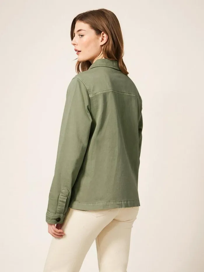 White Stuff COATS and JACKETS Carrie Regular Fit Denim Jacket Mid Green 8211 Women White Stuff COATS and JACKETS Carrie Regular Fit Denim Jacket Mid Green 8211 Women