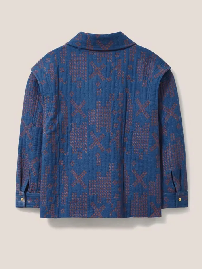 White Stuff COATS and JACKETS Della Cross Stitch Jacket Blue Multi 8211 Women White Stuff COATS and JACKETS Della Cross Stitch Jacket Blue Multi 8211 Women