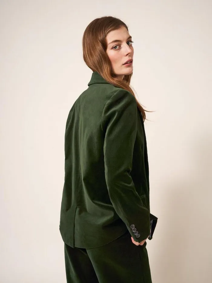 White Stuff COATS and JACKETS Evelyn Velvet Blazer Dark Green 8211 Women White Stuff COATS and JACKETS Evelyn Velvet Blazer Dark Green 8211 Women