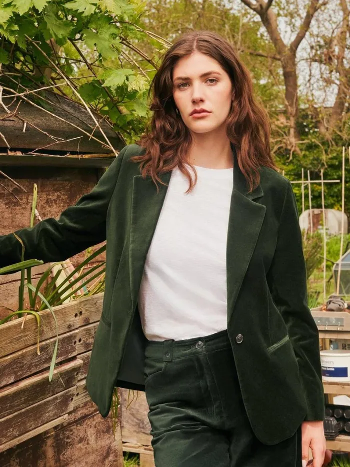 White Stuff COATS and JACKETS Evelyn Velvet Blazer Dark Green 8211 Women White Stuff COATS and JACKETS Evelyn Velvet Blazer Dark Green 8211 Women