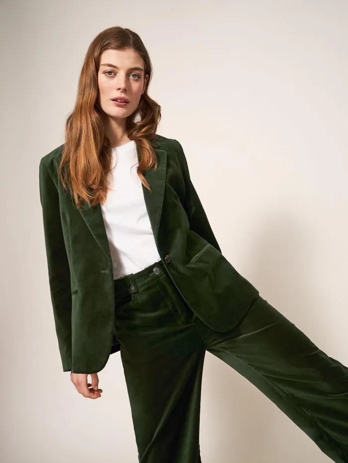 White Stuff COATS and JACKETS Evelyn Velvet Blazer Dark Green 8211 Women White Stuff COATS and JACKETS Evelyn Velvet Blazer Dark Green 8211 Women
