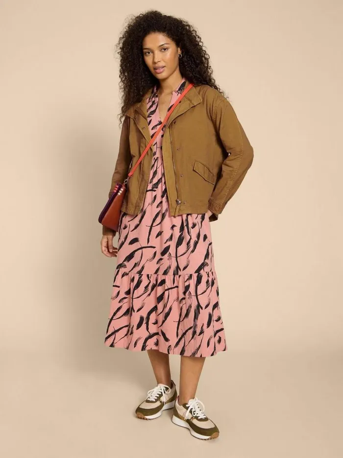 White Stuff COATS and JACKETS Harriet Cotton Jacket Khaki Green 8211 Women