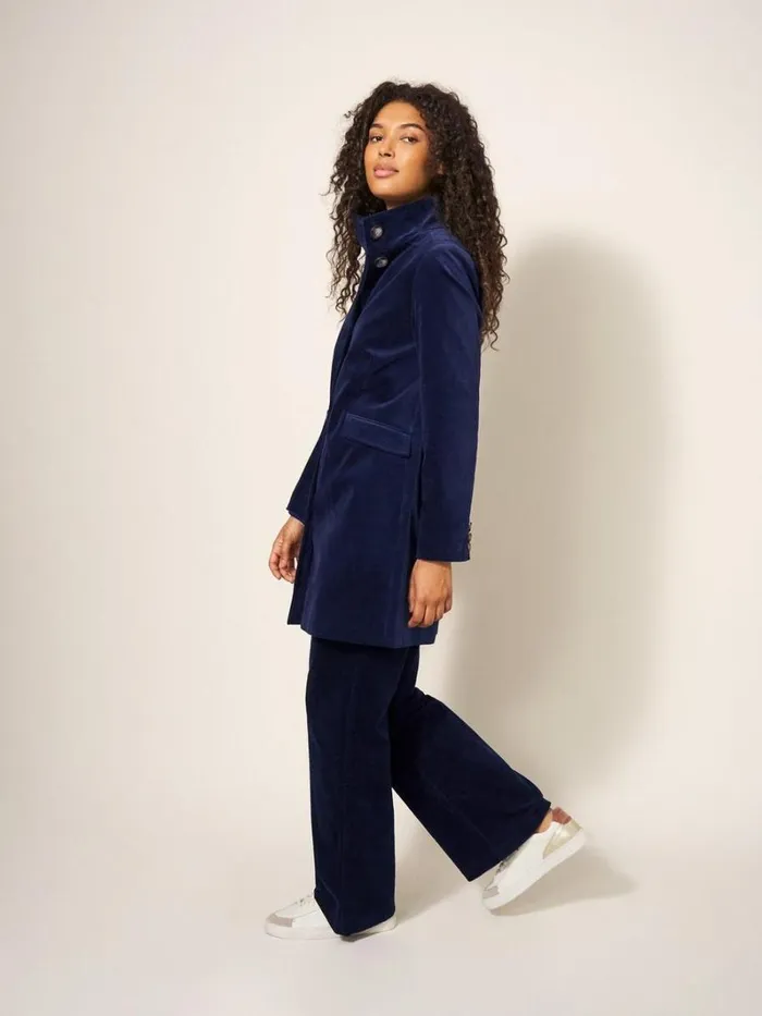 White Stuff COATS and JACKETS Karla Smart Velvet Coat Dark Navy 8211 Women White Stuff COATS and JACKETS Karla Smart Velvet Coat Dark Navy 8211 Women