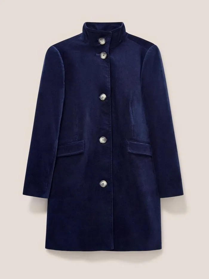 White Stuff COATS and JACKETS Karla Smart Velvet Coat Dark Navy 8211 Women White Stuff COATS and JACKETS Karla Smart Velvet Coat Dark Navy 8211 Women