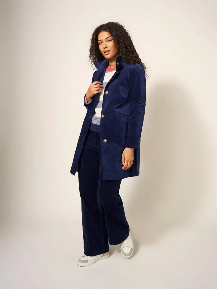 White Stuff COATS and JACKETS Karla Smart Velvet Coat Dark Navy 8211 Women White Stuff COATS and JACKETS Karla Smart Velvet Coat Dark Navy 8211 Women