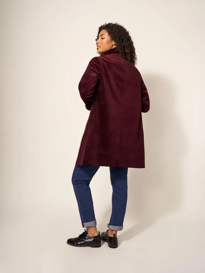 White Stuff COATS and JACKETS Karla Smart Velvet Coat Dk Plum 8211 Women White Stuff COATS and JACKETS Karla Smart Velvet Coat Dk Plum 8211 Women