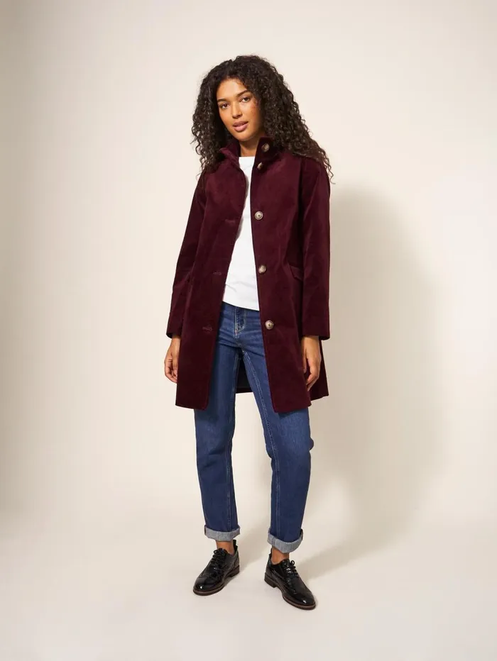 White Stuff COATS and JACKETS Karla Smart Velvet Coat Dk Plum 8211 Women White Stuff COATS and JACKETS Karla Smart Velvet Coat Dk Plum 8211 Women