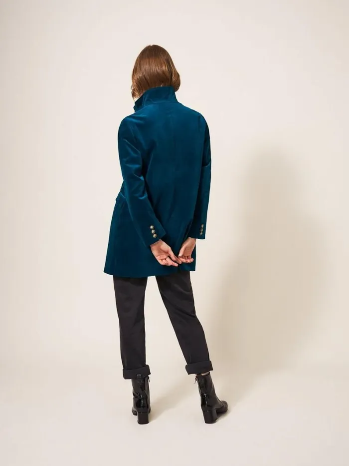 White Stuff COATS and JACKETS Karla Smart Velvet Coat Dk Teal 8211 Women White Stuff COATS and JACKETS Karla Smart Velvet Coat Dk Teal 8211 Women