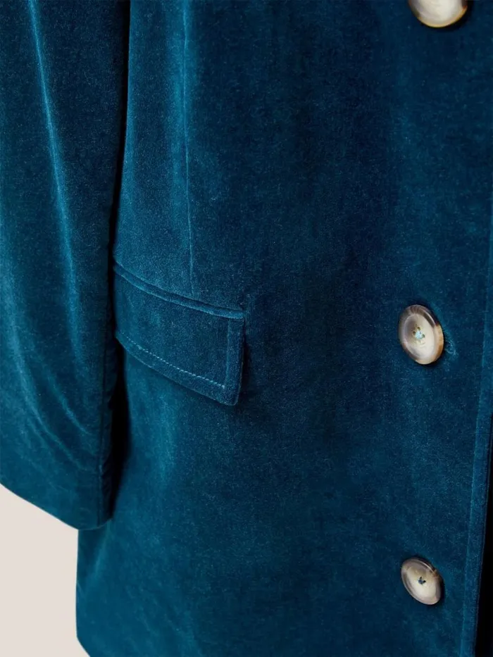 White Stuff COATS and JACKETS Karla Smart Velvet Coat Dk Teal 8211 Women White Stuff COATS and JACKETS Karla Smart Velvet Coat Dk Teal 8211 Women