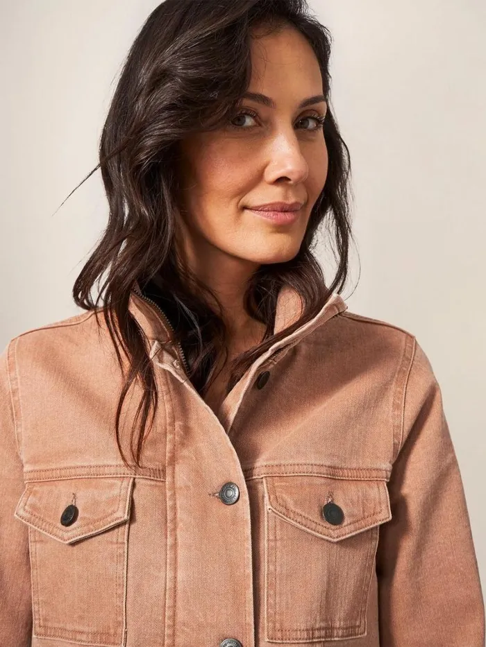 White Stuff COATS and JACKETS Leighton Clay Dye Denim Jacket Mid Coral 8211 Women White Stuff COATS and JACKETS Leighton Clay Dye Denim Jacket Mid Coral 8211 Women
