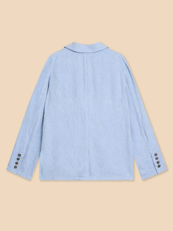 White Stuff COATS and JACKETS Loren Linen Blend Blazer Chambray Blue 8211 Women White Stuff COATS and JACKETS Loren Linen Blend Blazer Chambray Blue 8211 Women