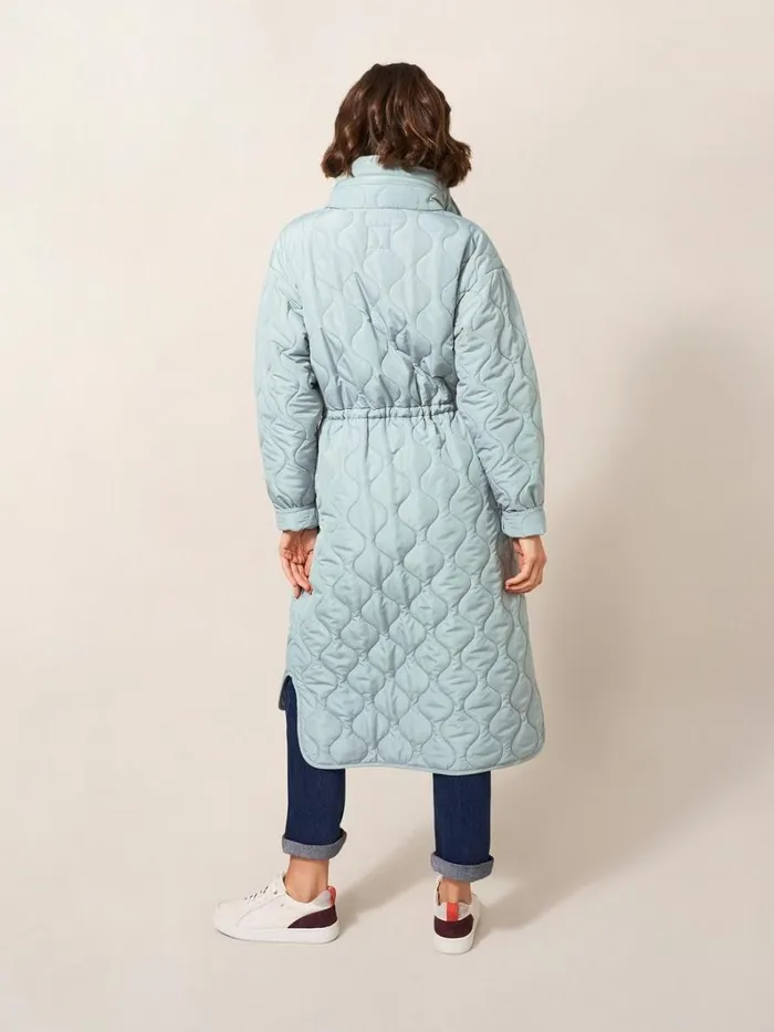 White Stuff COATS and JACKETS Maddison Quilted Coat Mid Blue 8211 Women White Stuff COATS and JACKETS Maddison Quilted Coat Mid Blue 8211 Women