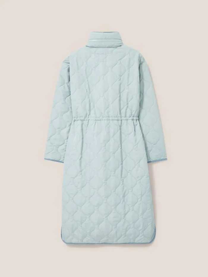 White Stuff COATS and JACKETS Maddison Quilted Coat Mid Blue 8211 Women White Stuff COATS and JACKETS Maddison Quilted Coat Mid Blue 8211 Women