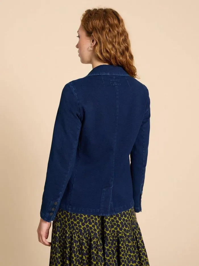 White Stuff COATS and JACKETS Olivia Cotton Jersey Blazer Dk Denim 8211 Women White Stuff COATS and JACKETS Olivia Cotton Jersey Blazer Dk Denim 8211 Women
