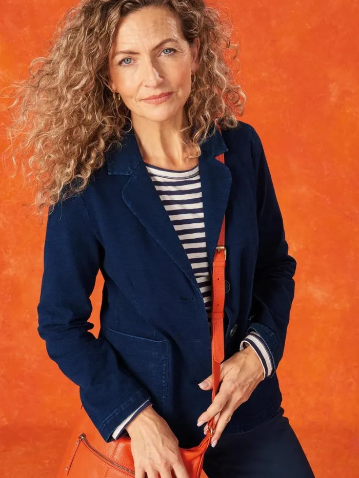 White Stuff COATS and JACKETS Olivia Cotton Jersey Blazer Dk Denim 8211 Women White Stuff COATS and JACKETS Olivia Cotton Jersey Blazer Dk Denim 8211 Women