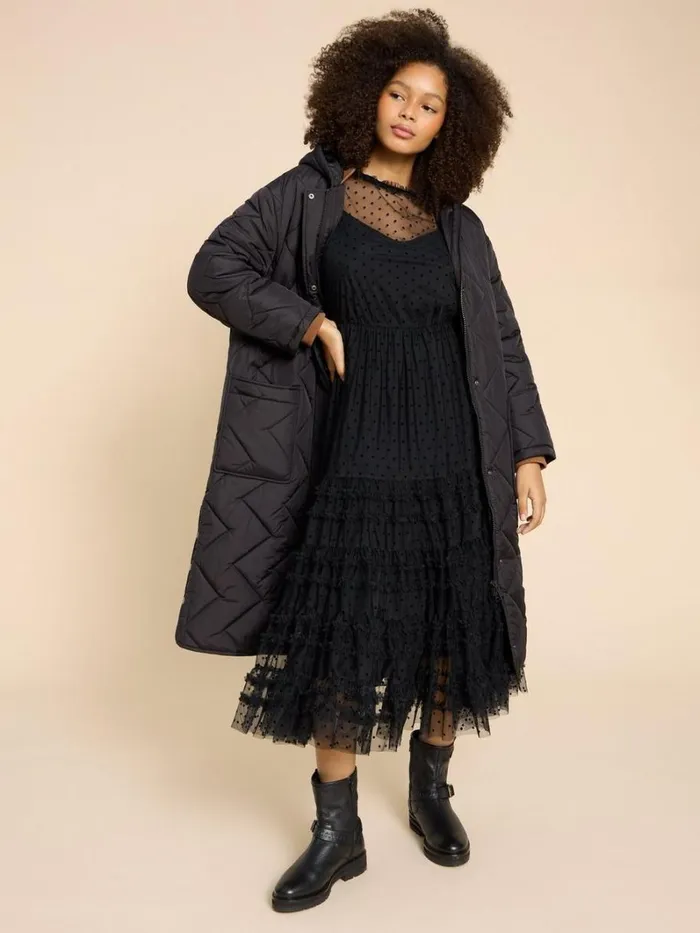 White Stuff COATS and JACKETS Sloane Padded Coat Pure Black 8211 Women