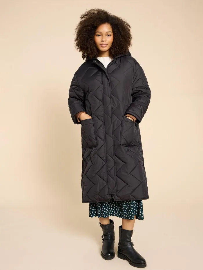 White Stuff COATS and JACKETS Sloane Padded Coat Pure Black 8211 Women White Stuff COATS and JACKETS Sloane Padded Coat Pure Black 8211 Women