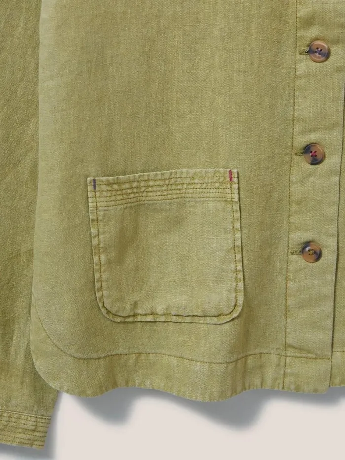 White Stuff COATS and JACKETS Tabby Linen Jacket Mid Green 8211 Women White Stuff COATS and JACKETS Tabby Linen Jacket Mid Green 8211 Women