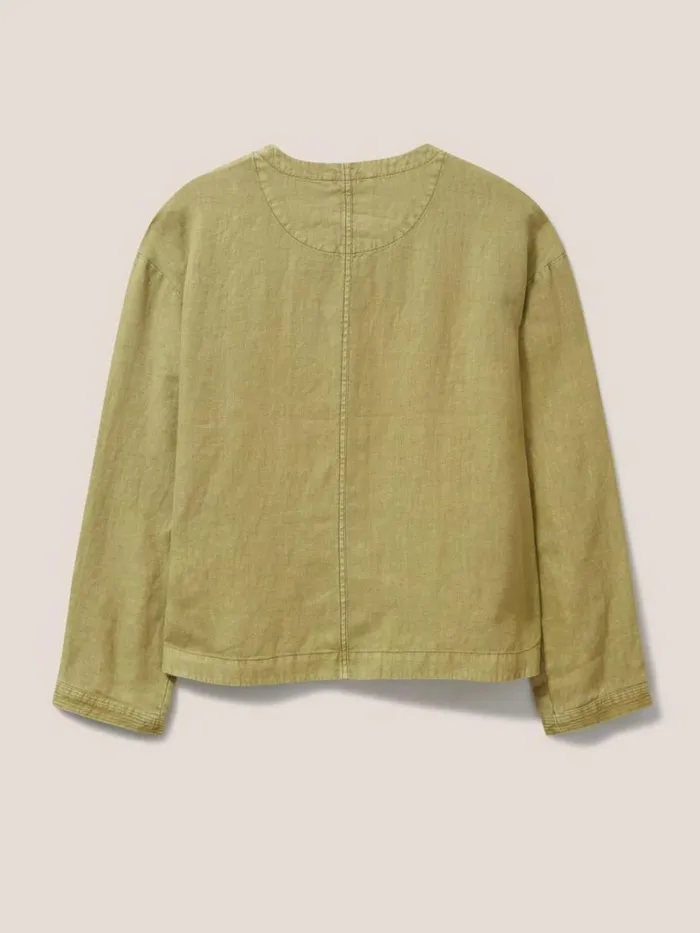White Stuff COATS and JACKETS Tabby Linen Jacket Mid Green 8211 Women White Stuff COATS and JACKETS Tabby Linen Jacket Mid Green 8211 Women