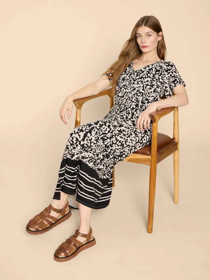 White Stuff DRESSES Amelia Jersey Dress Black Print 8211 Women
