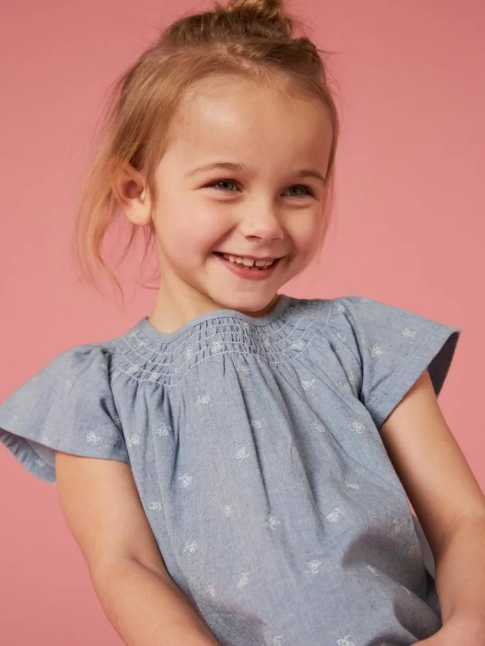 White Stuff DRESSES and SKIRTS Chambray Frill Dress Chambray Blue 8211 Kids White Stuff DRESSES and SKIRTS Chambray Frill Dress Chambray Blue 8211 Kids