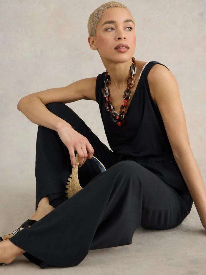 White Stuff DRESSES Jasmine Jersey Jumpsuit Charcoal Grey 8211 Women
