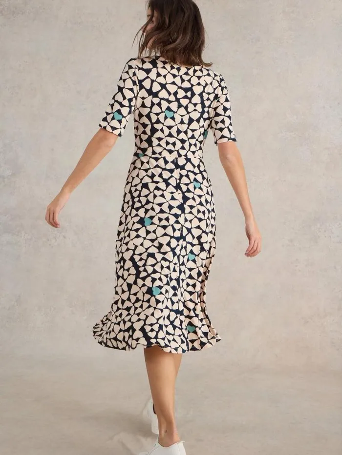 White Stuff DRESSES Madeline Midi Jersey Dress Navy Print 8211 Women White Stuff DRESSES Madeline Midi Jersey Dress Navy Print 8211 Women