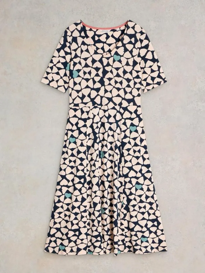 White Stuff DRESSES Madeline Midi Jersey Dress Navy Print 8211 Women White Stuff DRESSES Madeline Midi Jersey Dress Navy Print 8211 Women