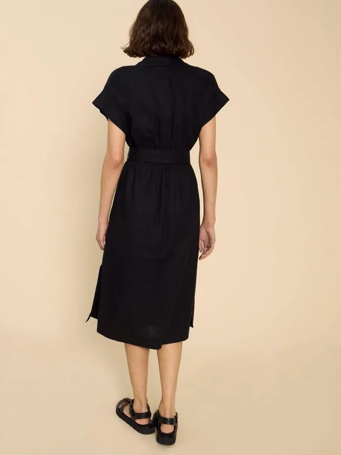 White Stuff DRESSES Marianne Linen Blend Dress Pure Black 8211 Women White Stuff DRESSES Marianne Linen Blend Dress Pure Black 8211 Women