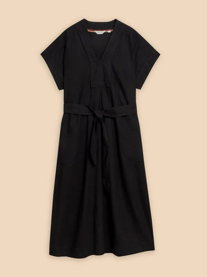 White Stuff DRESSES Marianne Linen Blend Dress Pure Black 8211 Women White Stuff DRESSES Marianne Linen Blend Dress Pure Black 8211 Women