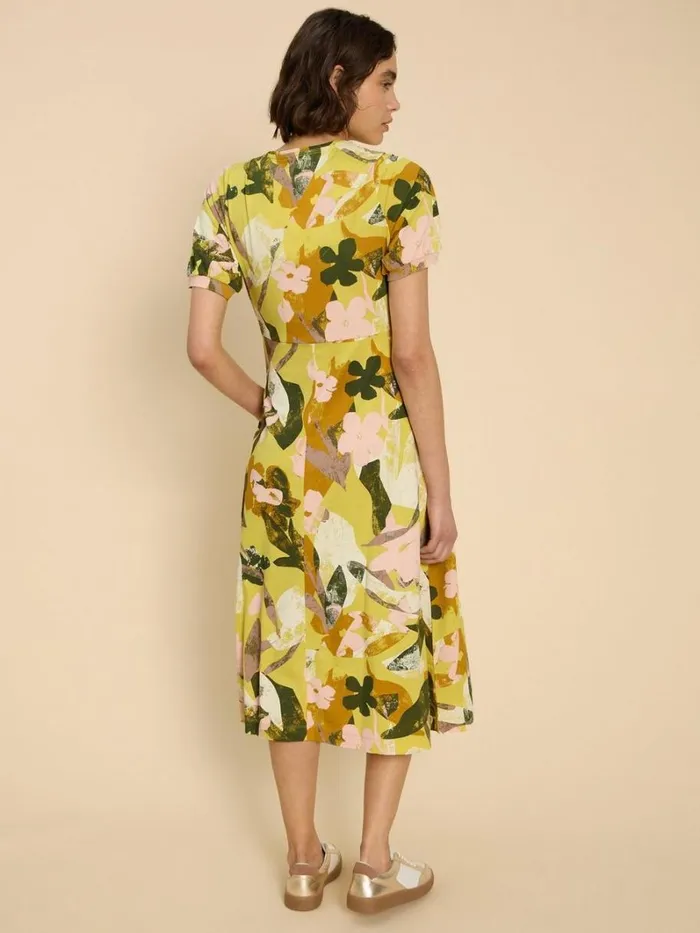 White Stuff DRESSES Megan Jersey Printed Dress Yellow Print 8211 Women White Stuff DRESSES Megan Jersey Printed Dress Yellow Print 8211 Women