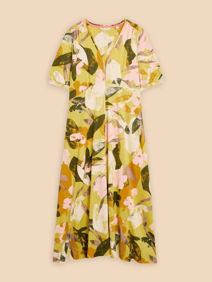 White Stuff DRESSES Megan Jersey Printed Dress Yellow Print 8211 Women White Stuff DRESSES Megan Jersey Printed Dress Yellow Print 8211 Women