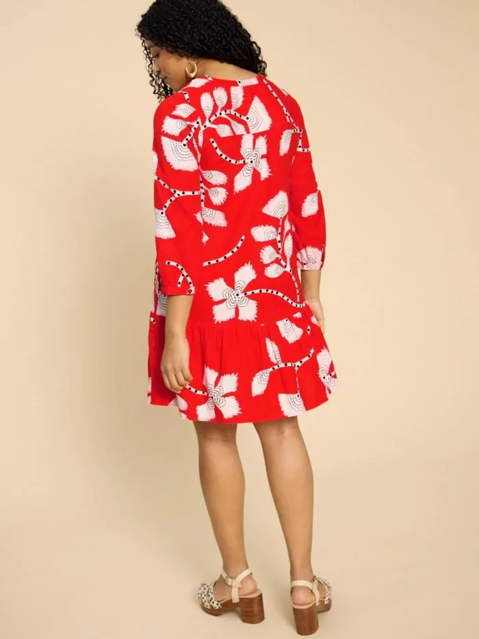 White Stuff DRESSES Otto Linen Blend Dress Orange Print 8211 Women White Stuff DRESSES Otto Linen Blend Dress Orange Print 8211 Women