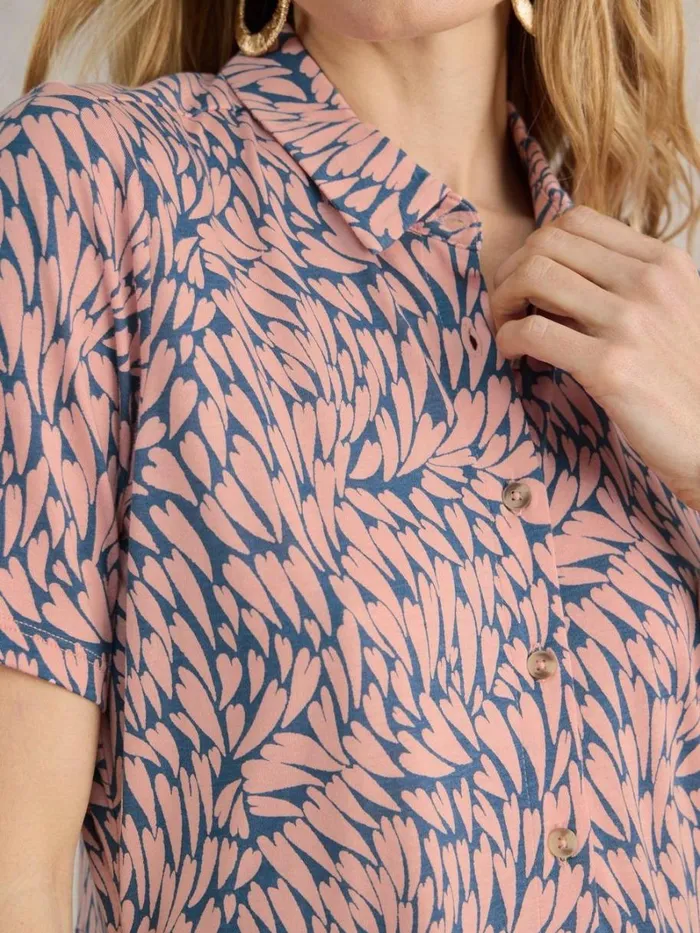 White Stuff DRESSES Ria Shirt Jersey Dress Pink Print 8211 Women White Stuff DRESSES Ria Shirt Jersey Dress Pink Print 8211 Women