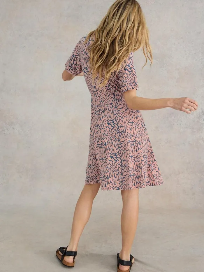 White Stuff DRESSES Ria Shirt Jersey Dress Pink Print 8211 Women White Stuff DRESSES Ria Shirt Jersey Dress Pink Print 8211 Women