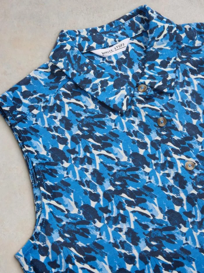 White Stuff DRESSES Rua Jersey Shirt Dress Blue Print 8211 Women White Stuff DRESSES Rua Jersey Shirt Dress Blue Print 8211 Women