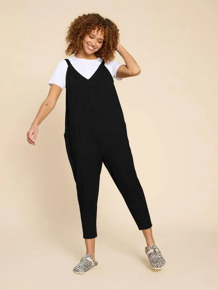 White Stuff DRESSES Selina Jersey Jumpsuit Pure Black 8211 Women