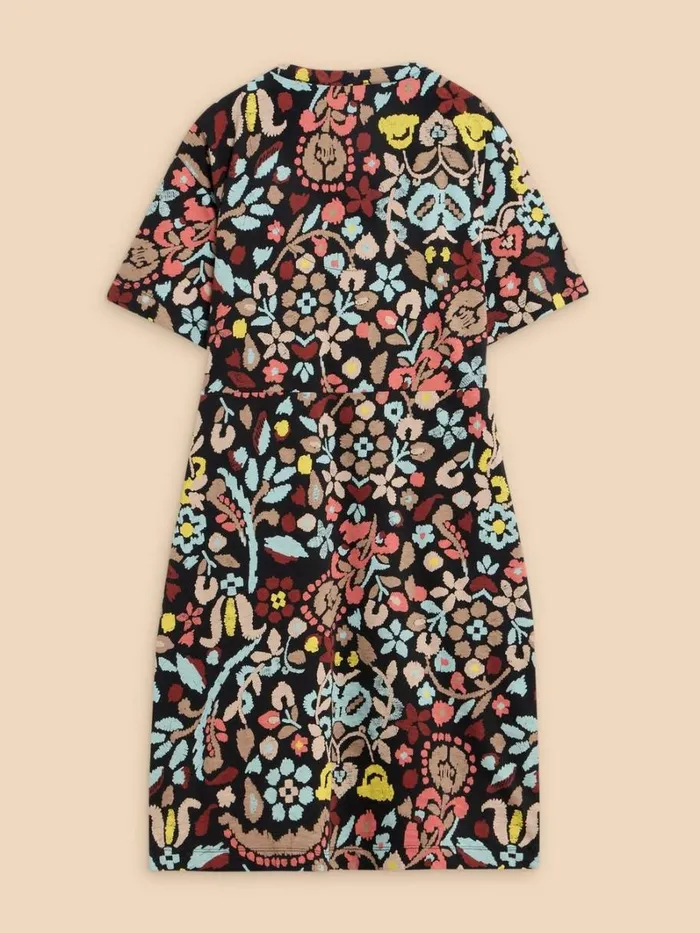 White Stuff DRESSES Tammy Cotton Printed Jersey Dress Grey Print 8211 Women White Stuff DRESSES Tammy Cotton Printed Jersey Dress Grey Print 8211 Women