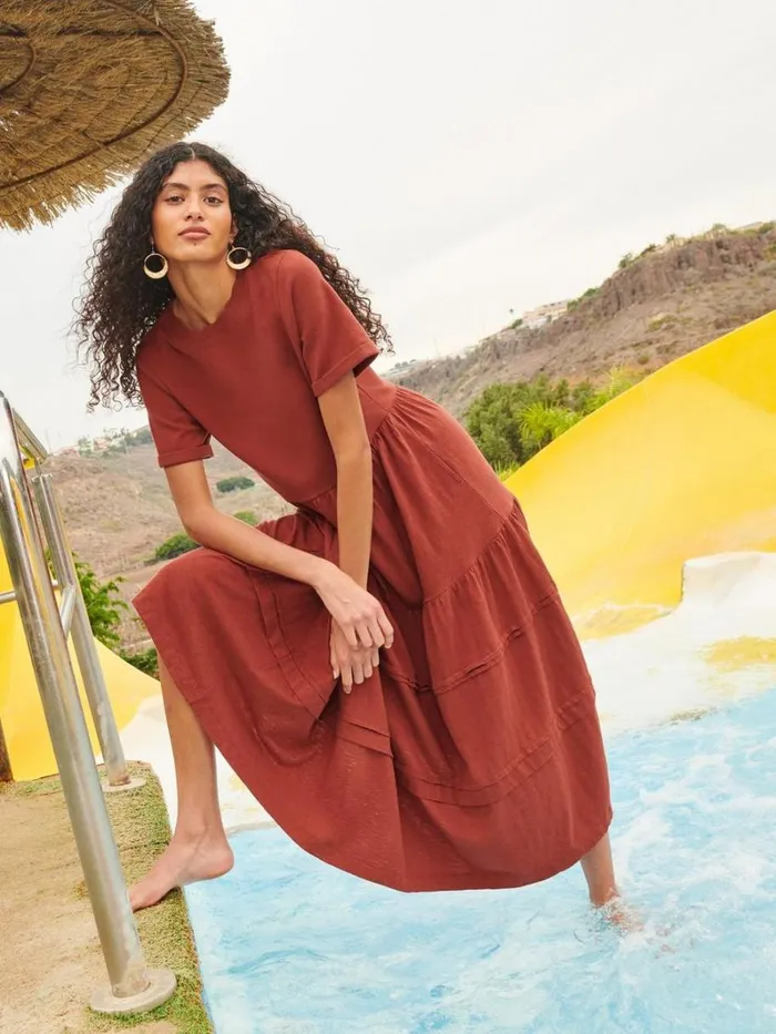 White Stuff DRESSES Vera Jersey Midi Dress Dk Red 8211 Women White Stuff DRESSES Vera Jersey Midi Dress Dk Red 8211 Women