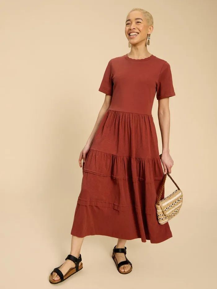 White Stuff DRESSES Vera Jersey Midi Dress Dk Red 8211 Women White Stuff DRESSES Vera Jersey Midi Dress Dk Red 8211 Women