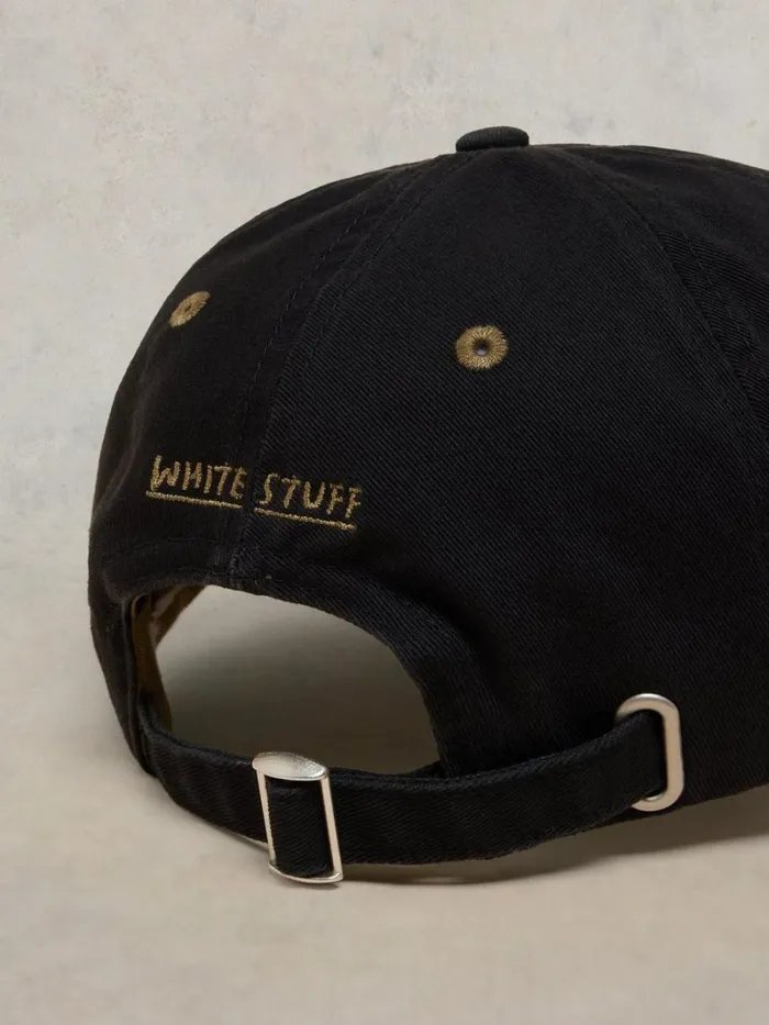 White Stuff HATS Cotton Casual Baseball Cap Pure Black 8211 Men