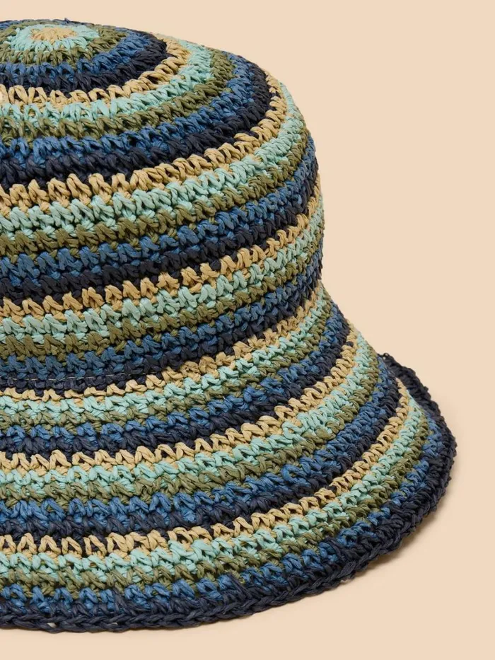White Stuff HATS Stripe Bucket Hat Blue Multi 8211 Women