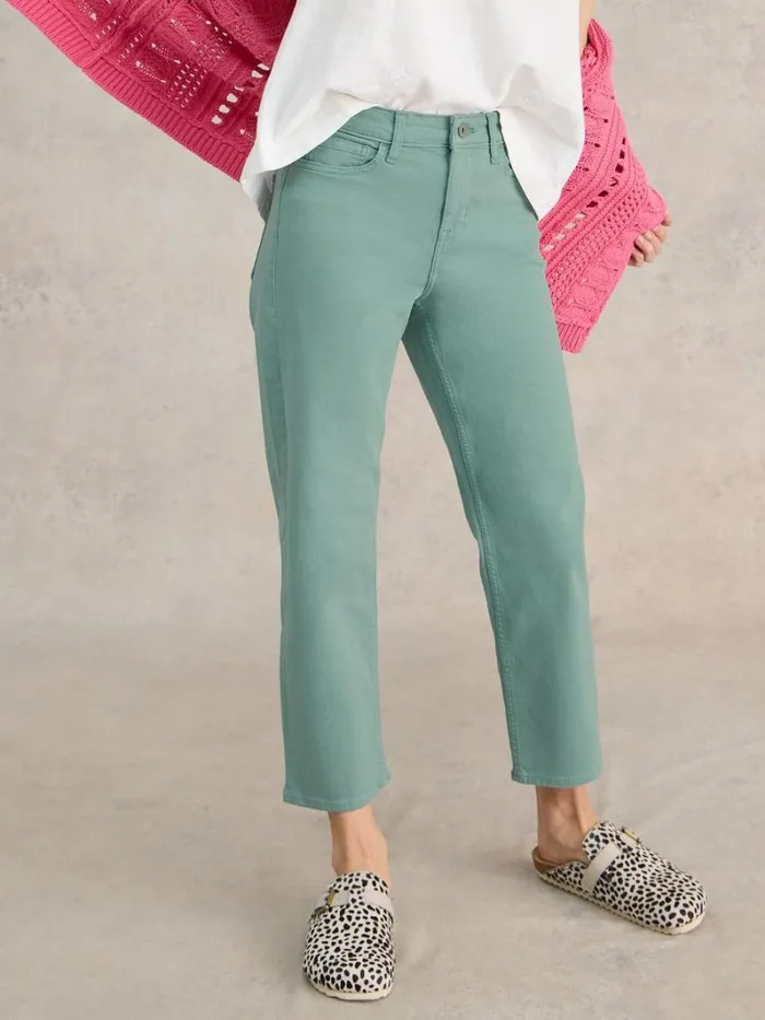 White Stuff JEANS Blake Straight Cropped Jean Mid Teal 8211 Women