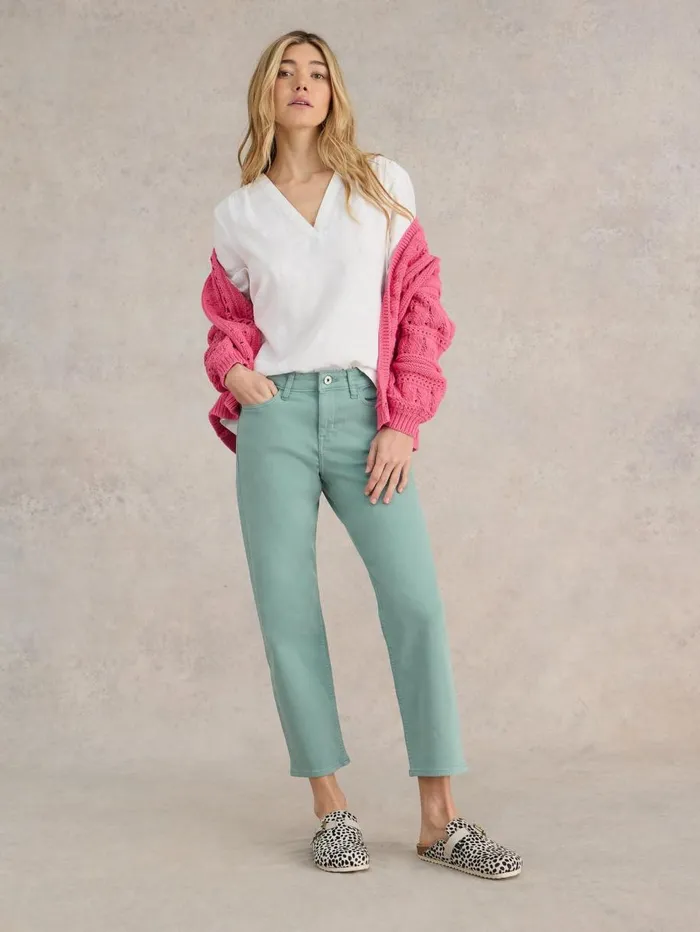 White Stuff JEANS Blake Straight Cropped Jean Mid Teal 8211 Women White Stuff JEANS Blake Straight Cropped Jean Mid Teal 8211 Women