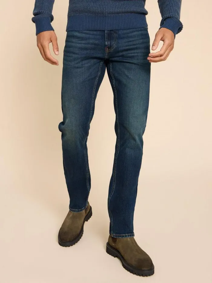 White Stuff JEANS Eastwood Straight Jean Zip Fly Dark Blue 8211 Men