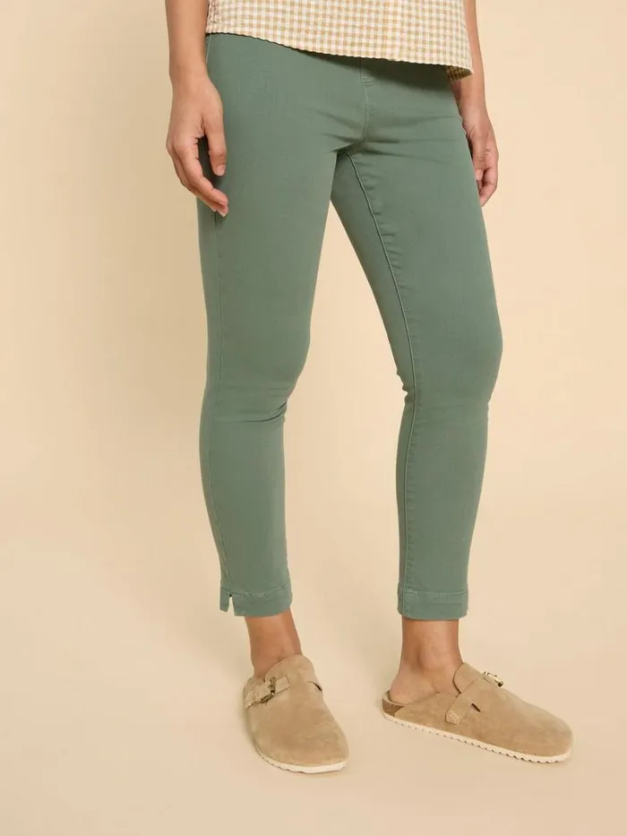 White Stuff JEANS Janey Cotton Cropped Jegging Mid Green 8211 Women