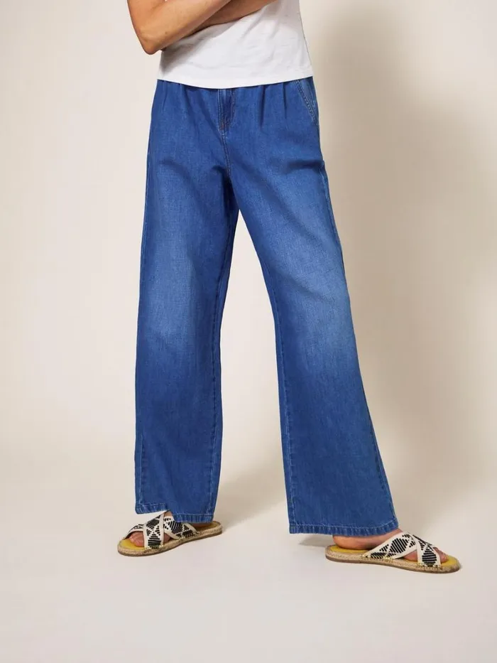 White Stuff JEANS Ren Cotton Linen Wide Leg Jean Mid Denim 8211 Women White Stuff JEANS Ren Cotton Linen Wide Leg Jean Mid Denim 8211 Women