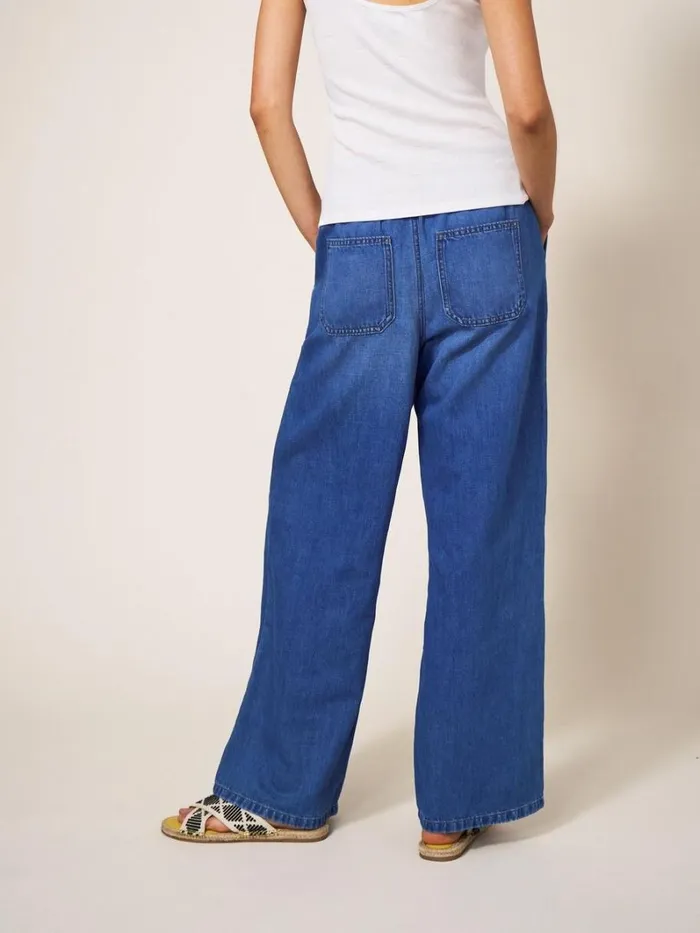 White Stuff JEANS Ren Cotton Linen Wide Leg Jean Mid Denim 8211 Women White Stuff JEANS Ren Cotton Linen Wide Leg Jean Mid Denim 8211 Women